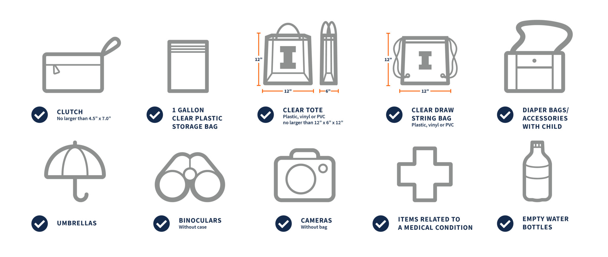 Stadium Security Measures | 2026 Illinois Commencement